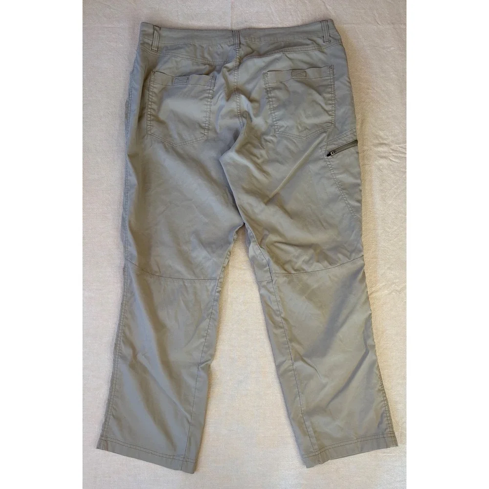 Eddie Bauer Mens 37x29 Khaki Lightweight Outdoor Hiking Pants Nylon‎ Spandex Zip